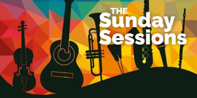 Sunday Sessions Banner with instruments